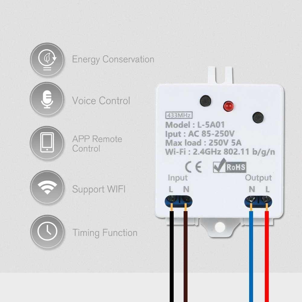 EWeLink Wi-Fi Smart Switch RF 433 МГц 5A/1100 Вт беспроводной переключатель с функцией синхронизации пульт дистанционного управления для Android/IOS APP управления