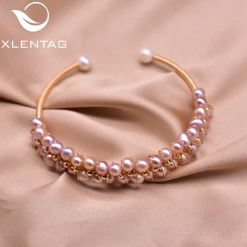 

XlentAg Romantic Natural Freshwater Purple Pearls Women Bracelet Friendship Wedding Party Gifts Of Love Fashion Jewelery GB0210C