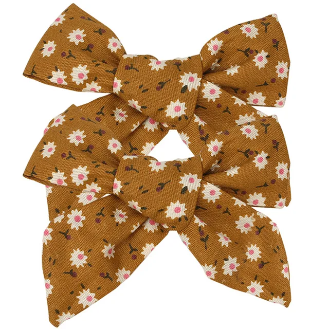 2021 New Solid Cotton Hiar Bows With Clip For Baby Girls Hair Clips Barrettes Hairpins Hair Accessories Kid Handmade заколки 2 PCS