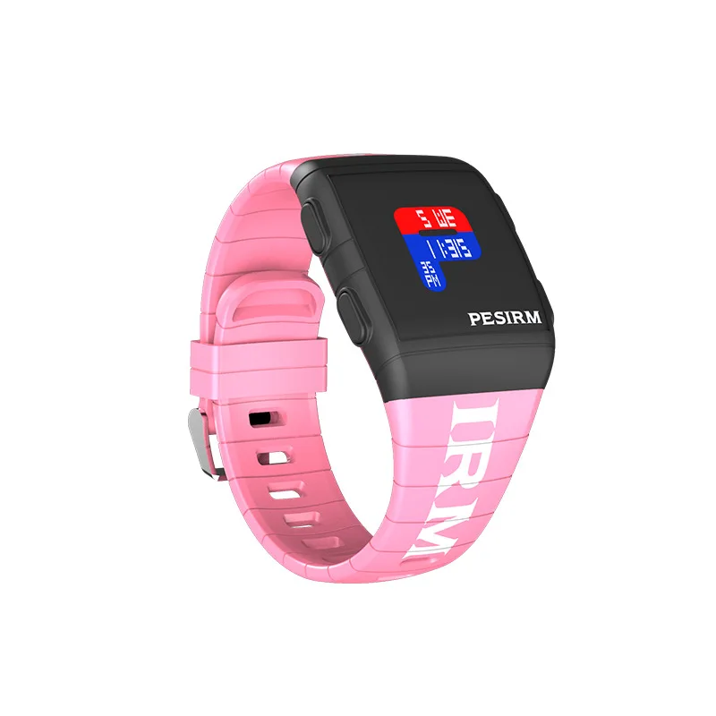 Мульти-часовой пояс мужские часы квадратный бренд повседневные спортивные цифровые водонепроницаемые наручные часы для мужчин Роскошные модные силиконовые часы Новые - Цвет: black pink pink