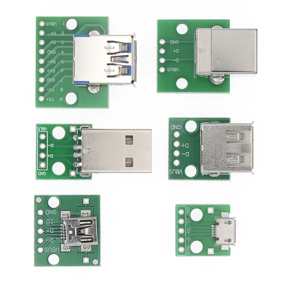 10 шт. USB разъем/MINI MICRO USB для DIP адаптер 2,54 мм 5pin Женский Разъем b Тип USB2.0 Женский PCB конвертер USB-01