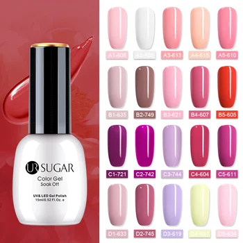 

UR SUGAR 15ml Soak Off UV LED Gel Nail Art Gel Nail Polish 26 Colors Gel varnish Semi Permanent Nail Gel Varnish Polish