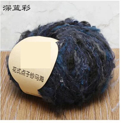 dark blue camou 100 г = 2 шт. итальянская длинношерстная Узловая пряжа мохер необычная пряжа тканая пряжа шарф толстая пряжа - Цвет: dark blue camou