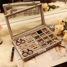 Шкатулка для хранения ювелирных изделий браслет ожерелье серьги Дисплей Коробка кольцо ювелирные изделия с крышкой