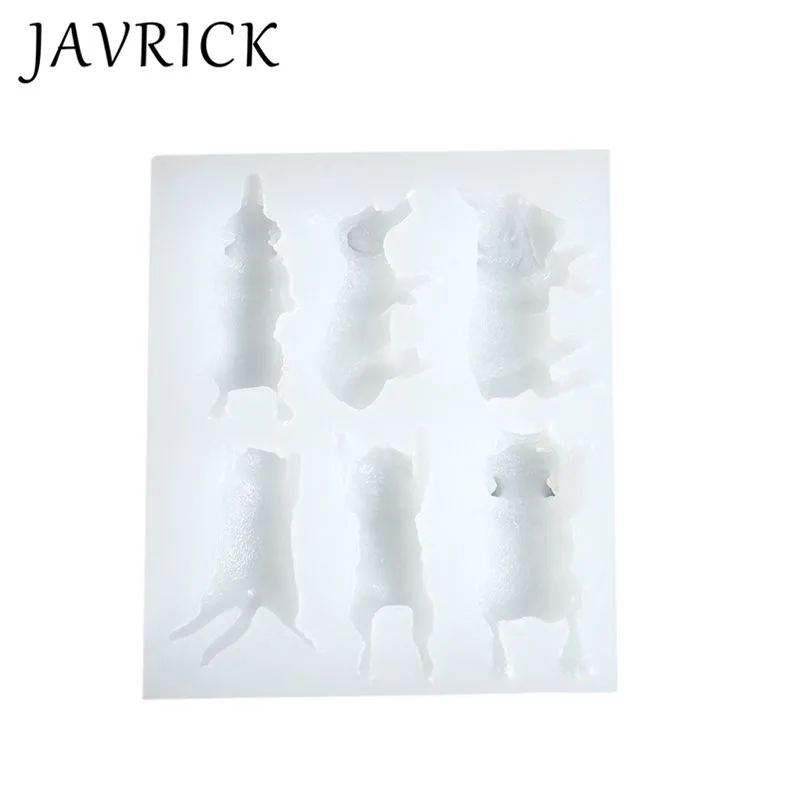 

6 Shapes Cute Sanddog Dog Pendant Silicone Mold Resin Jewelry Making Art Crafts