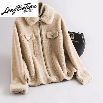 

Sheep 2020 Real Shearling Fur Coat Female 100% Wool Coats Winter Jacket Women Korean Short Jackets Chaqueta Mujer MY4032