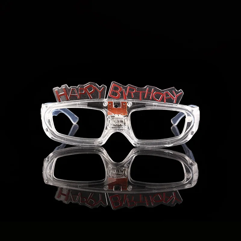 Fluorescent Masquerade Dress Up Bar Party Supplies Glow Flashing LED Light Happy Birthday Flash Glasses