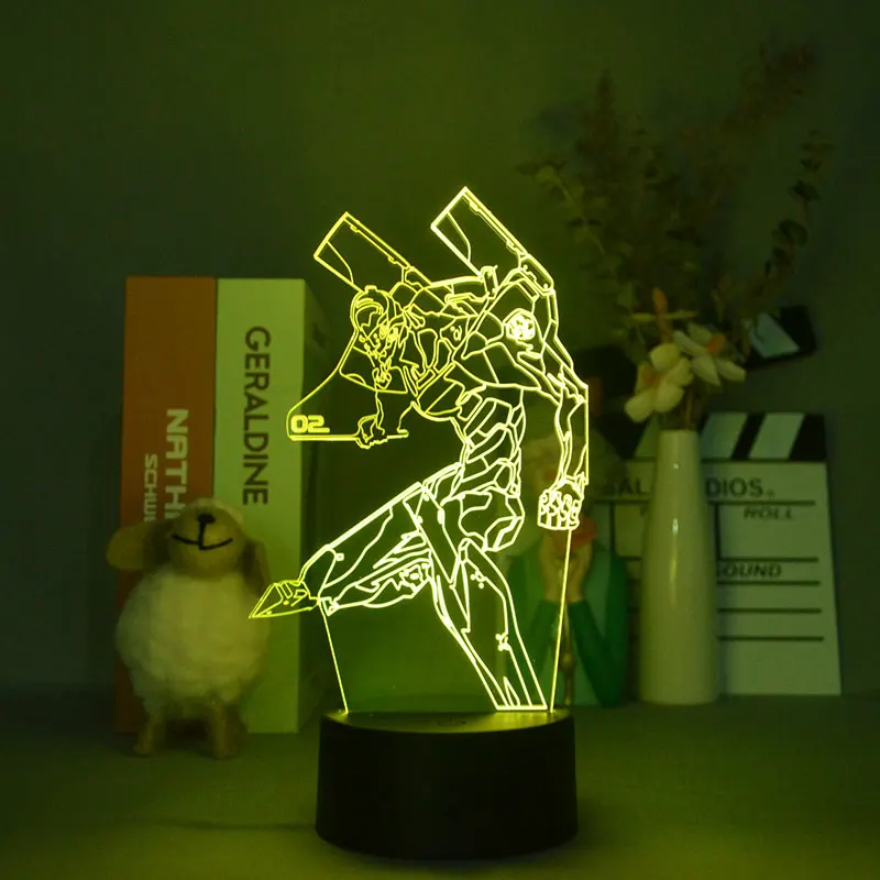 EVA-02 светильник Аниме Фигурка RGB 3D светодиодный ночсветильник подарок на день