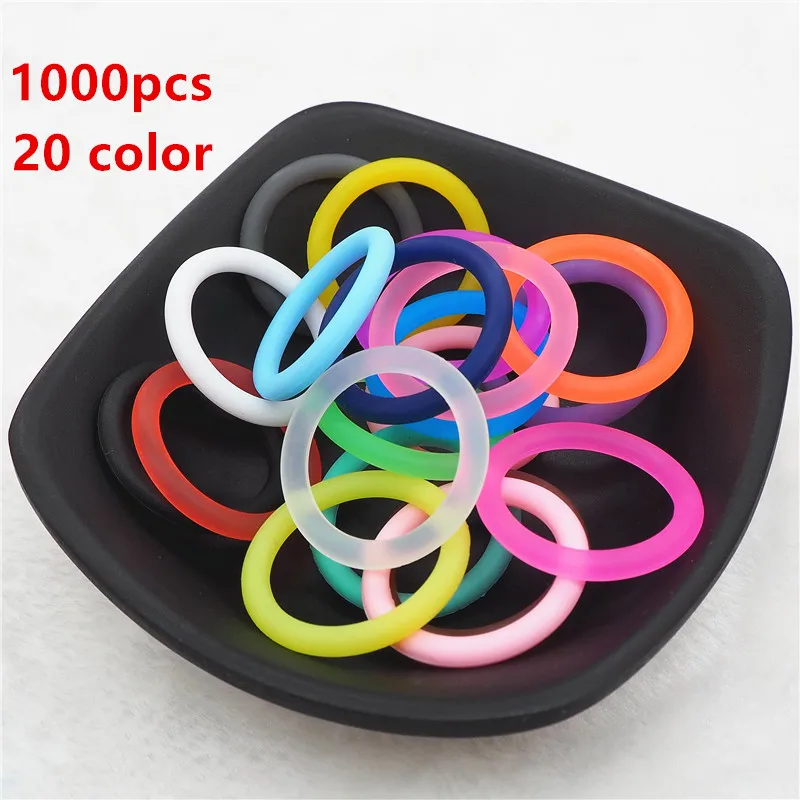 Chenkai 1000pcs silicone adapter O rings DIY Baby NUK MAM Pacifier Dummy Nursing Pendant Jewelry Sensory Toy Gift ID 21.5mm