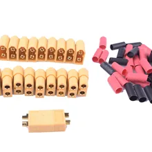 10 париж XT60 разъем батареи для rc самолета и автомобиля мужской и женский с 3,5 мм Хорошее Позолоченные вилки с 4 мм термоусадочной трубкой