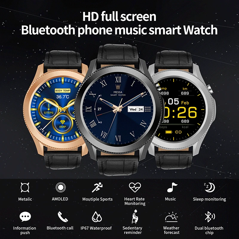 Водонепроницаемые Смарт-часы с сенсорным экраном IP68 для мужчин Galaxy Watch 3 Bluetooth