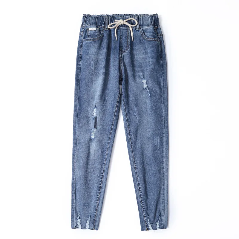 Jeans woman Stretch Pencil Pants Thin Loose Elastic Leisure Feet Ankle-Length Pants Women Jeans 2020