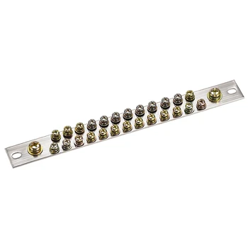 

uxcell Copper Screw Terminal Block Connector Bar 100A Double Row Ground Wire 27 Positions