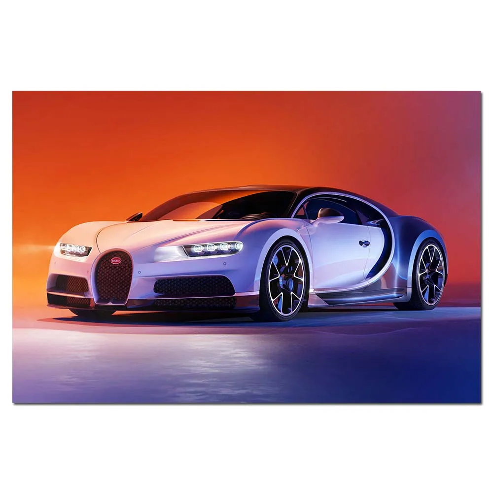 Bugatti Chiron Supercar Poster Canvas Cloth Fabric Print Painting For Home Room Decor Wall Art Picture