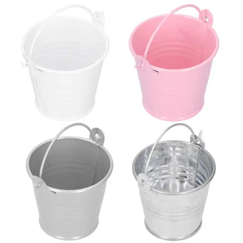 10Pcs Iron Flower Pot Mini Succulent Plant Pot Small Metal Bucket For Indoor Outdoor Decoration