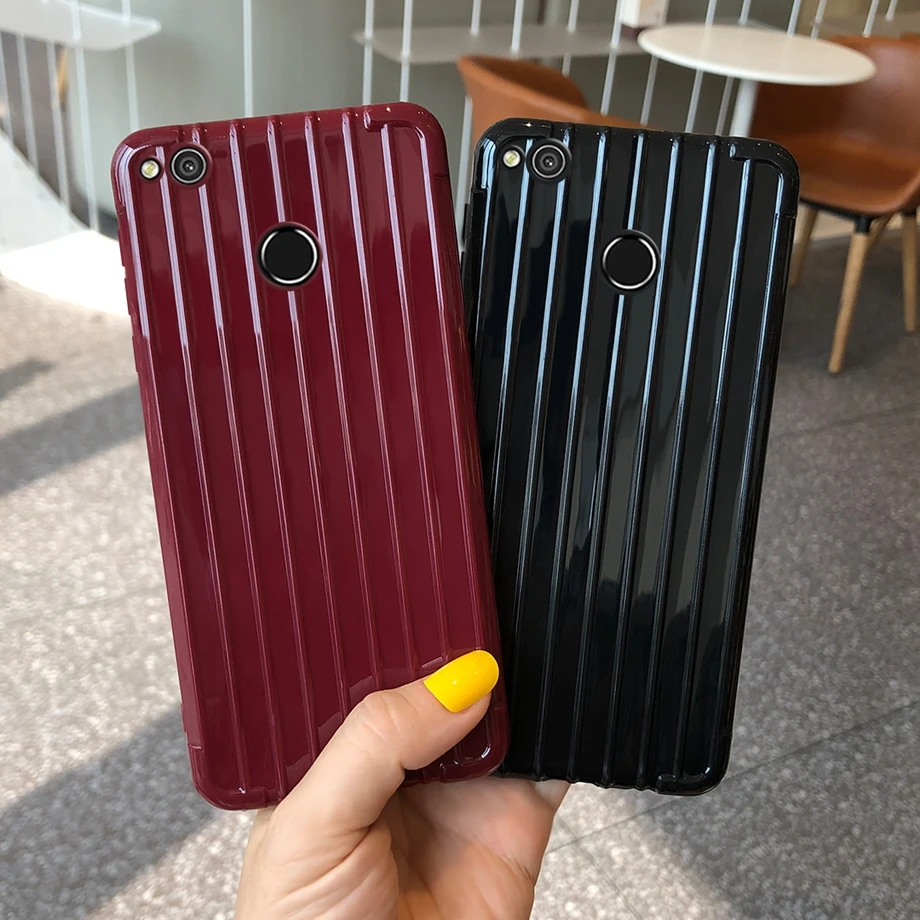 Case for Huawei Honor 8 lite 5.2" Trunk Suitcase Soft Silicone Back Cover For Coque Fundas Lite capa Bumper cases | Мобильные