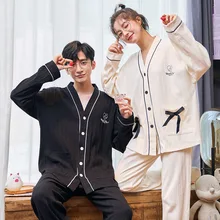 Cotton Women's Pajamas Set V Neck Design Luxury Cross Letter Print  Like Home Clothes XXL Large Size Nightwear chinese style