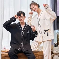 Cotton Women's Pajamas Set V Neck Design Luxury Cross Letter Print  Like Home Clothes XXL Large Size Nightwear chinese style