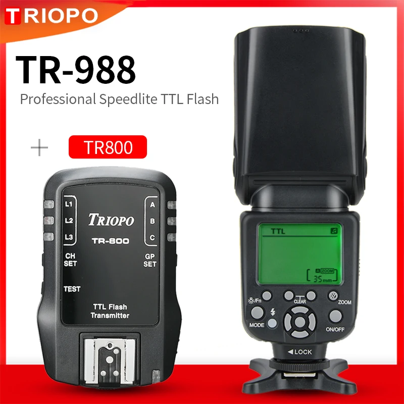 TRIOPO TR 988 TTL HSS Высокоскоростная синхронизация скорость lite вспышка с 2 4G TR800 приемник