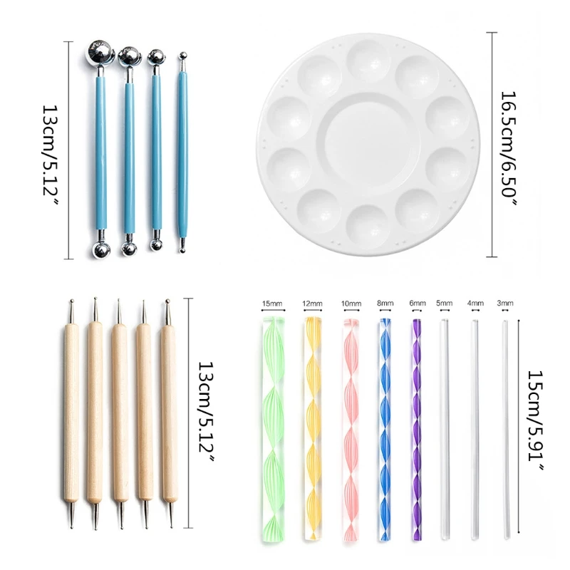

41pcs Mandala Dotting Tools Set for Painting Rock Acrylic Stick Stencil Template