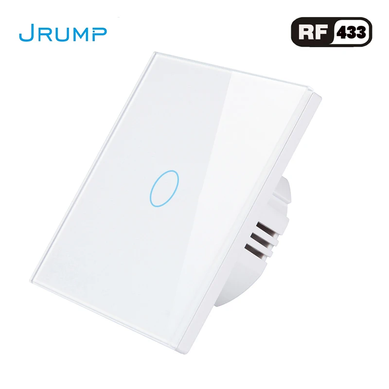 

EU Standard Remote Control Touch Switch Light Switch Wall Switch RF433 Wireless Interrupter SwitchAC100-220V Tempered Glass Panl