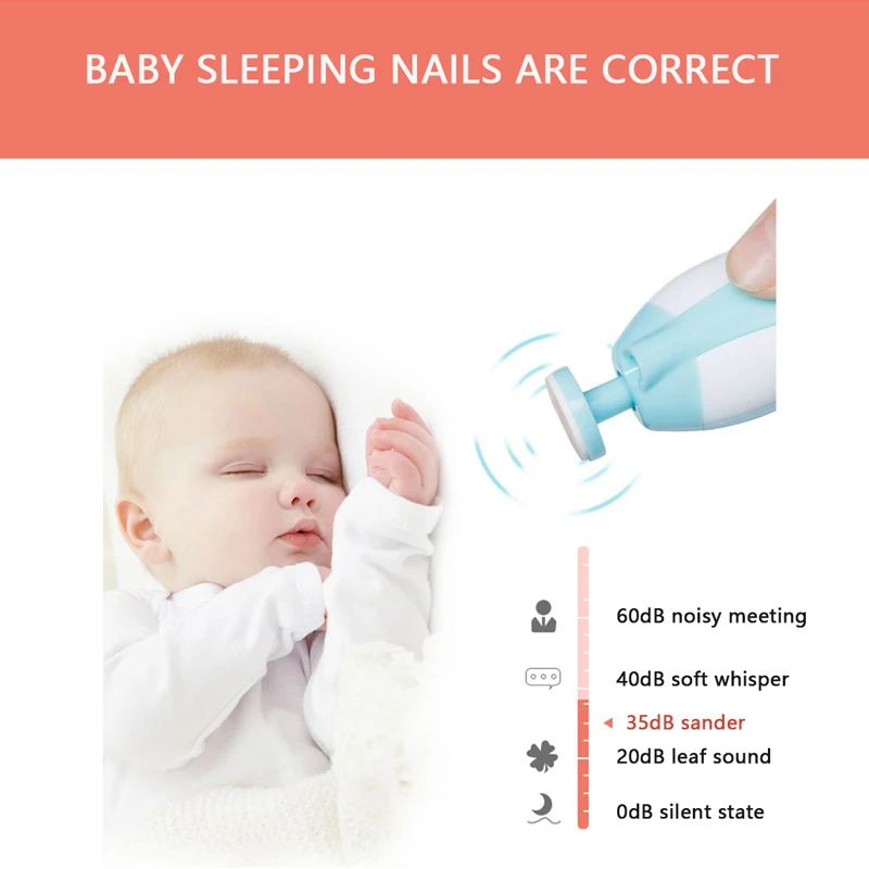 ABAY Safe Electric Nail Clipper Cutter Baby Nail Trimmer Manicure Pedicure Clipper Cutter Scissors Kids Infant Nail Care