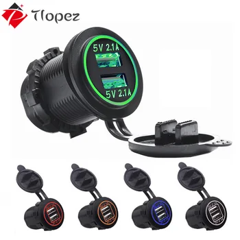

4.2A Dual USB Charger Socket Power Outlet Adapter 5V Waterproof Dual USB Ports Fast Charge for Smartphone Car Boat Marine