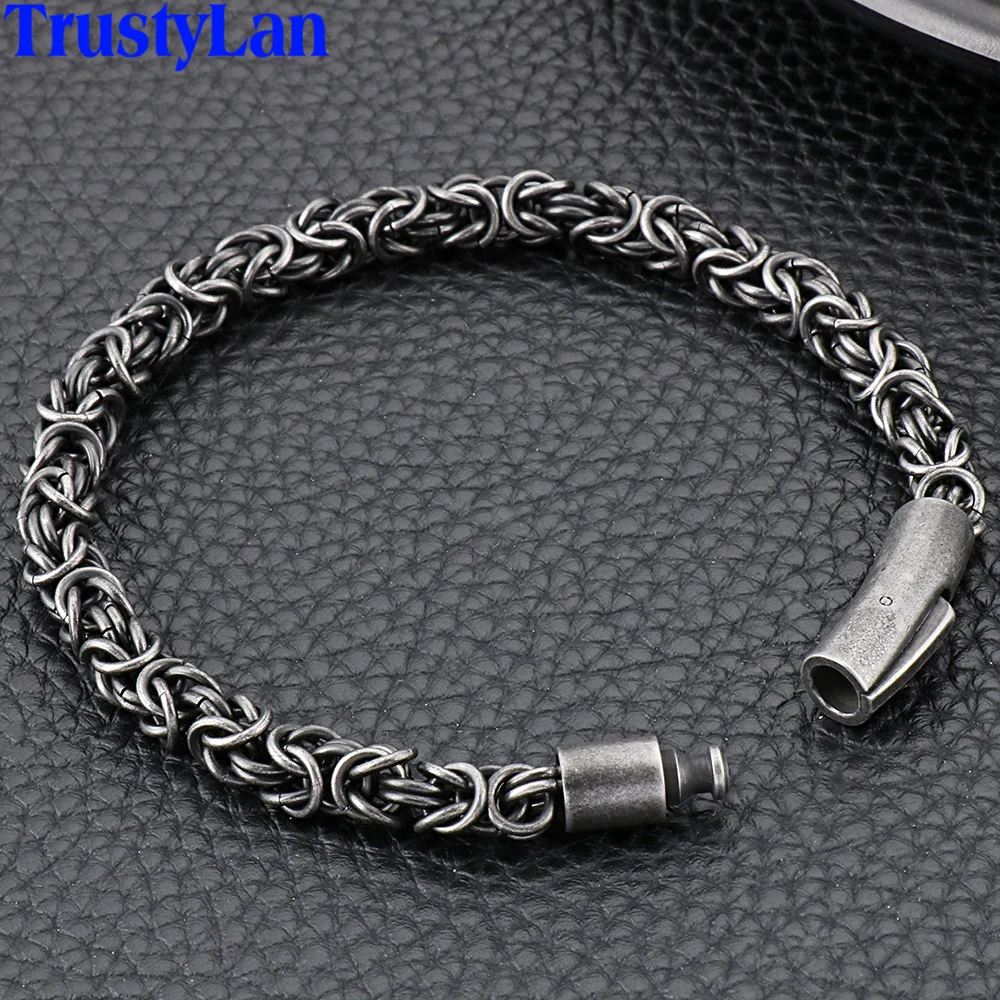 Мужской плетеный браслет на цепочке из нержавеющей стали|Цепочки и браслеты| |