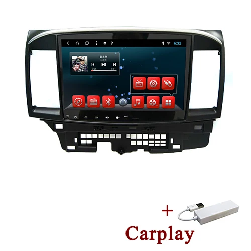 with carplay YAZH 10,1 дюймов HD ips дисплей радио для Mitsubishi Lancer EX 10 2007 2008 2009 2010 2011 9,0 Android Авторадио 2 ГБ 32 ГБ Автомобильный блок - Цвет: with carplay