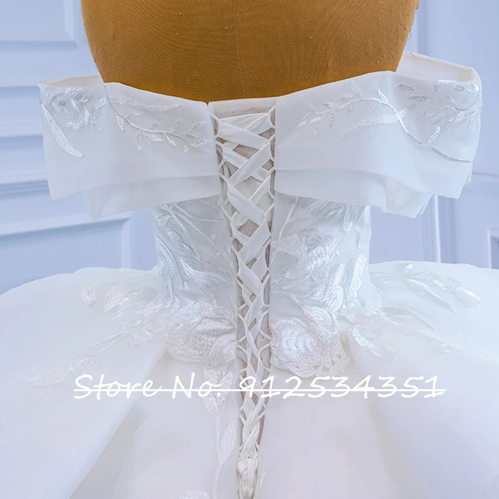 Hochzeitskleid Sweetheart Neck Ball Gown Wedding Dress Lace Up Back Gorgeous Vestido De Novia Off the Shoulder Robe Mariage long sleeve bridal gowns