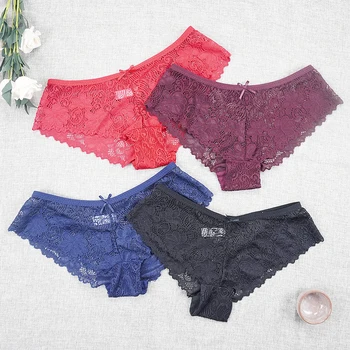 

3pcs/lots Thong Intimate Lingerie Femme Tangas Women Sexy Erotic Lace Stringi Seamless Plus Size Low Rise Underwear