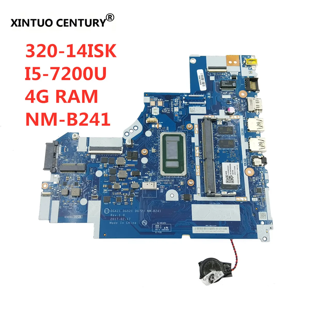 Для Lenovo 320-15ISK 520-15ISK Материнская плата ноутбука NM-B241 i5-7200U 4 Гб DG421 DG521 DG721 100%