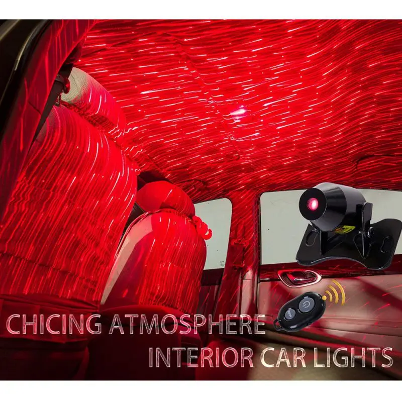 Светодиодный ночник на крышу автомобиля со звездами, проектор, подсветка для интерьера, окружающая атмосфера, Галактическая лампа, декоративный свет с пультом дистанционного управления - Испускаемый цвет: Meteor