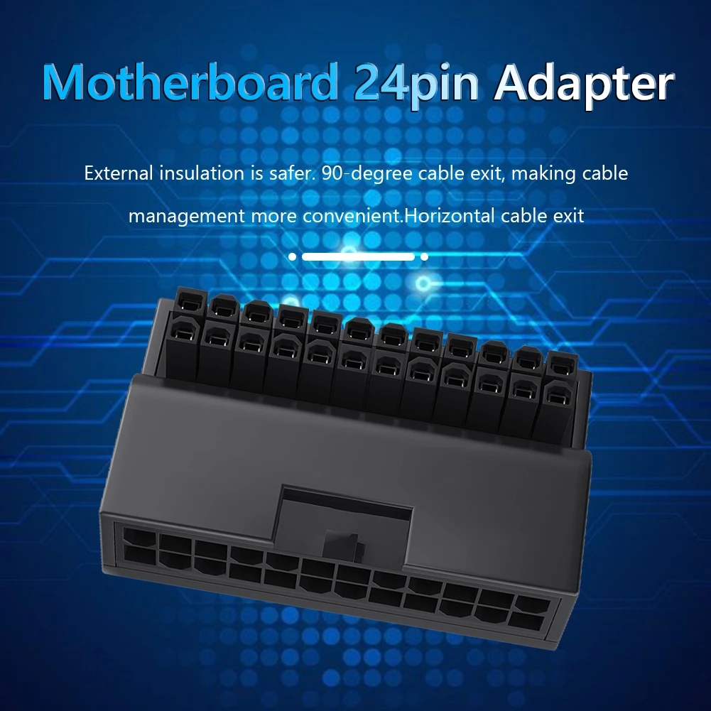 24pin to 90 Degree Right Angle Motherboard Adapter for Efficient Cable Management Description Image.This Product Can Be Found With The Tag Names Computer Cables Connecting, Computer Peripherals, Motherboard 24pin adapter, PC Hardware Cables Adapters