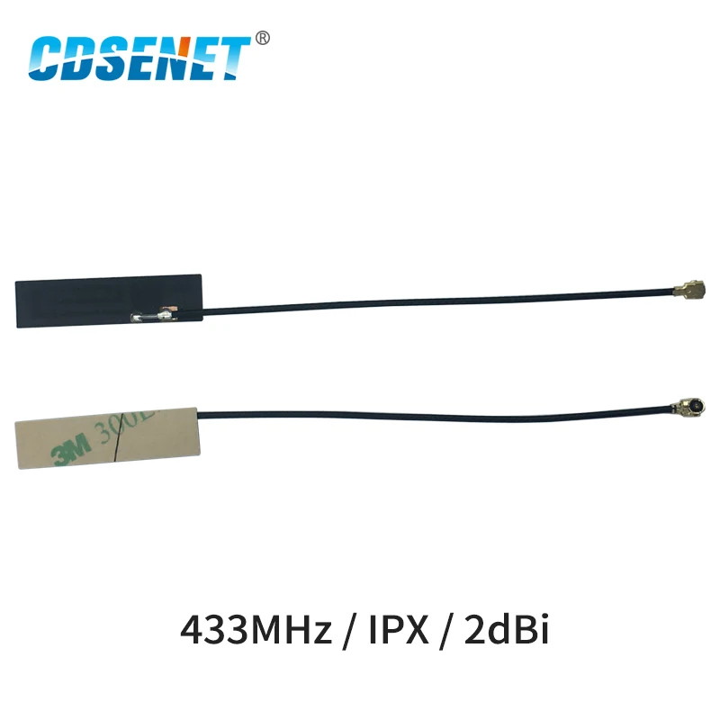 Antena WiFi 5pcs 433MHz Antena 2dBi FPC Interface IPEX Conector Antena omnidireccional para mómómódulo inalámbrico TX433-FPC-2906 