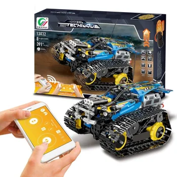 

2.4G Assembled Technic RC Tracked Stunt Racer Building Blocks Fit Creator APP Remote Control Car Bricks Toys Gifts For Children