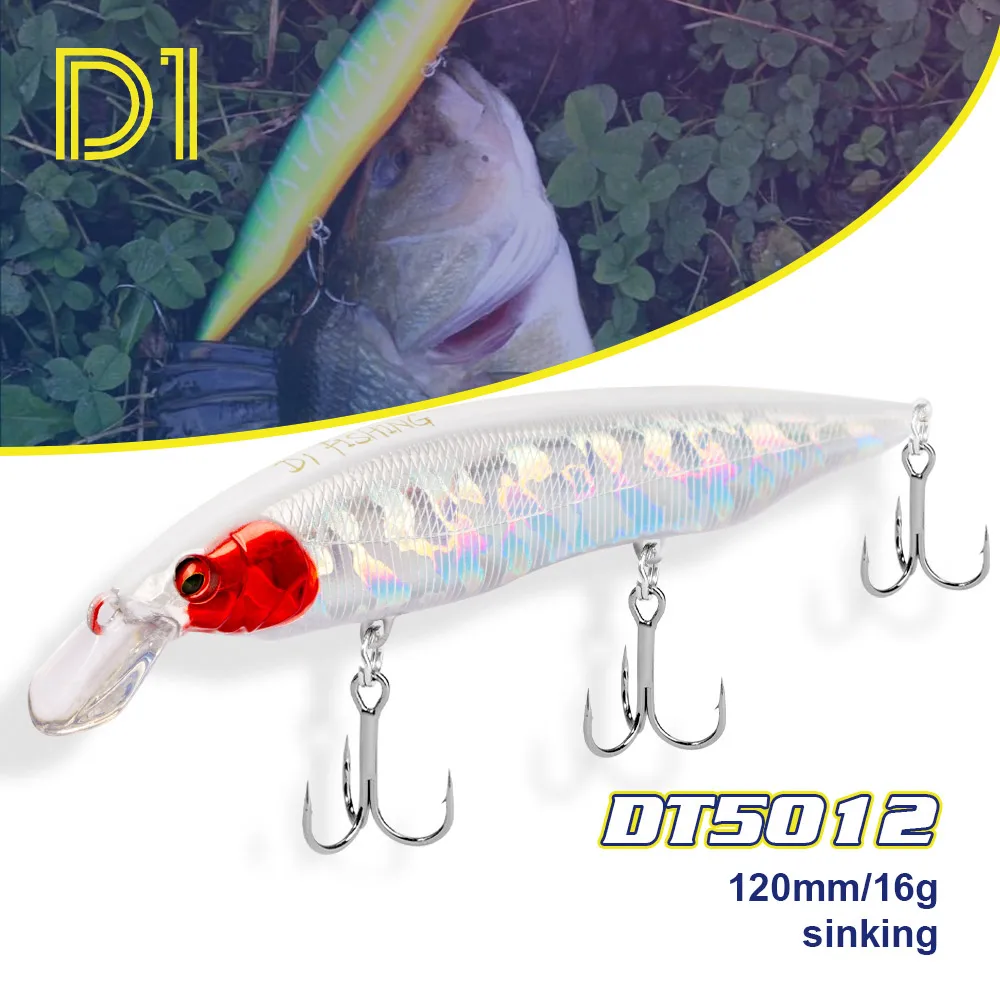 D1 jerkbait 2021 приманка каната 120 мм 16 г Гольян Тонущая Воблер для щуки окуня тунца