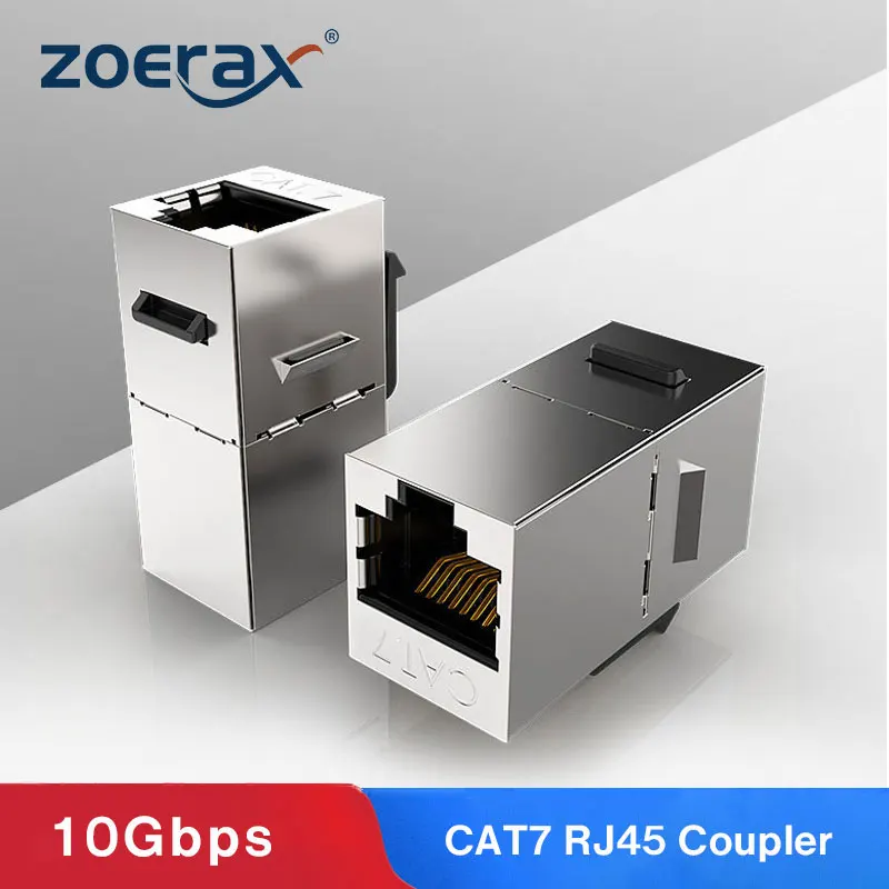 Zoerax CAT7 keystone hever inline konektor sheilded RJ45 rj-45 konektor cat6/cat5e 10gbps pro ethernetový LAN lanko bovdenu extender adaptér