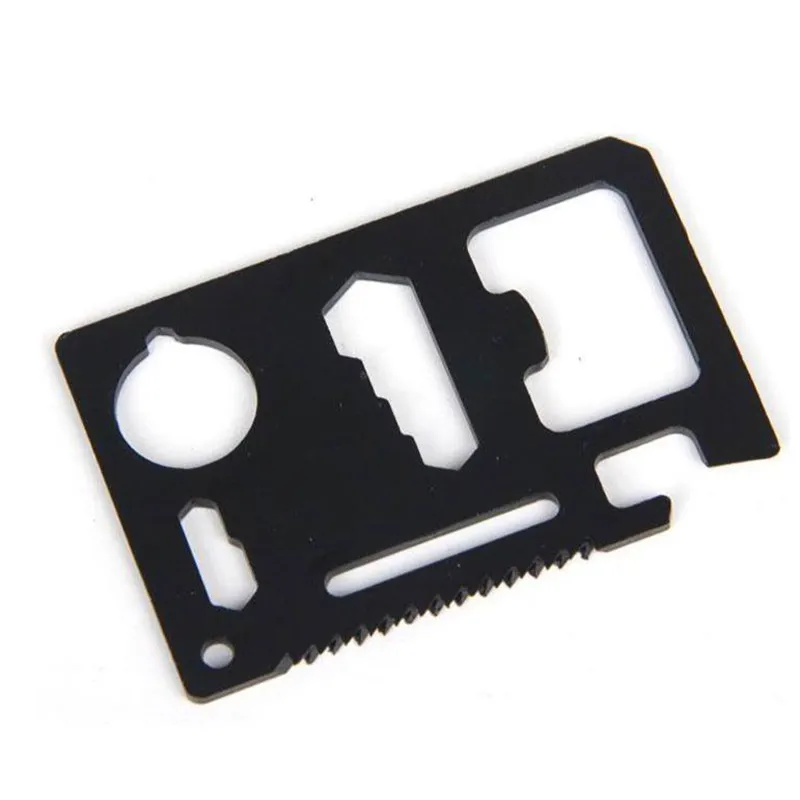 

11 in 1 Credit Card Size Wallet Cutter Blade Stainless Steel Survival Multitool Utility Tool for Camping Hiking Survival MDD