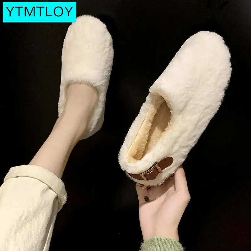 Новинка года; теплые женские тапочки на мягкой подошве; Цвет черный, бежевый; шерстяные тапочки на плоской подошве; женская обувь; Женская хлопковая обувь на плоской подошве