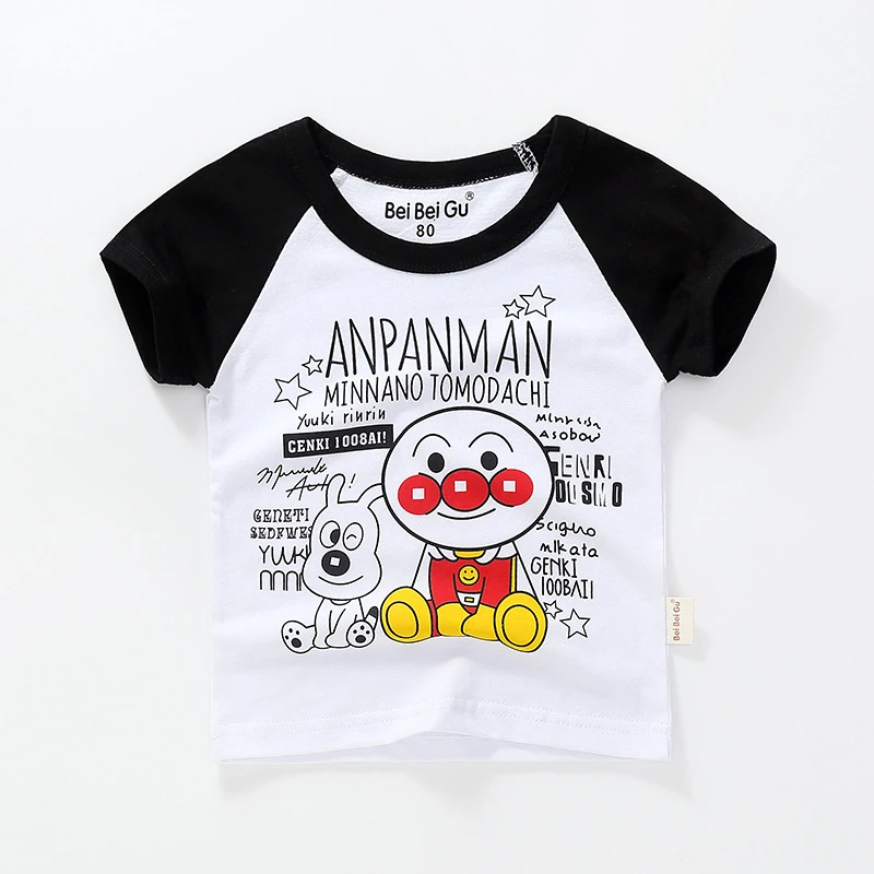 Anpanman 10 Летние Новые Детские's Anpanman футболки одежда для малышей хлопковые носки для мальчиков и девочек, хлеб футболка Superman дети Повседневное топы с короткими рукавами - Цвет: Anpanman 10