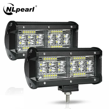 

NLpearl 4'' 7'' Led Light Bar/Work Light 60W 120W Combo LED Bar Off Road Work Light Car For Truck ATV UAZ ATV Led barra 12V 24V