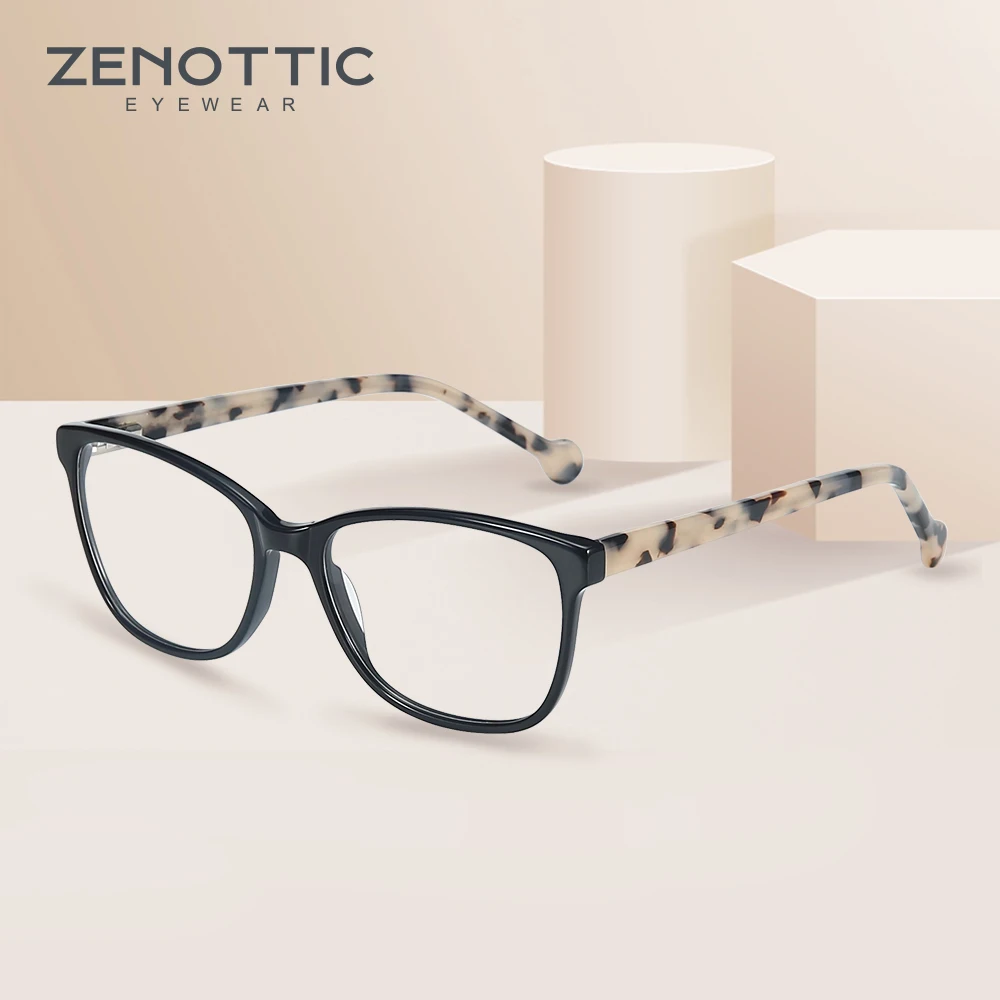 Квадратные ацетатные оправы для очков ZENOTTIC женщин оптические близорукости