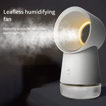 

Portable Mini Cooling Fan Bladeless Desktop Fan Mist Humidifier Led Light Portable Air Conditioner Office Outdoor Travel Gifts
