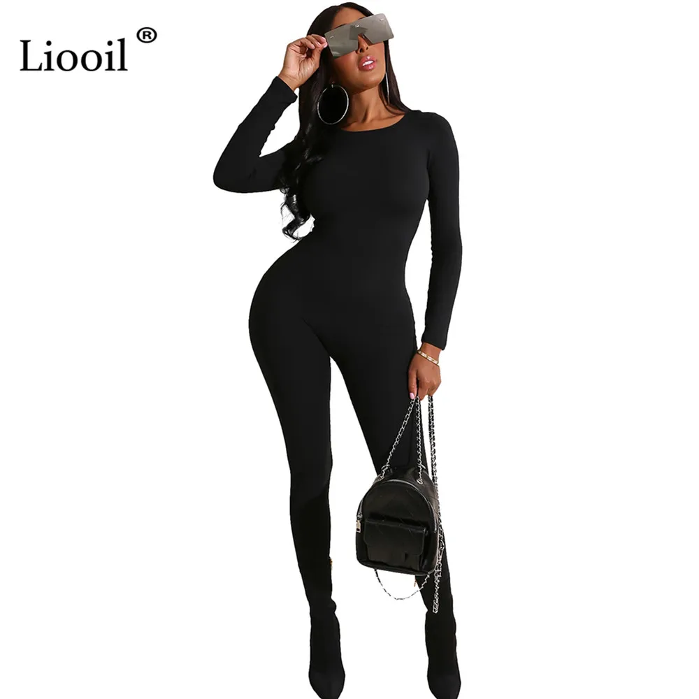 Liooil, Клубная одежда, длинные штаны, облегающие, вечерние, сексуальный комбинезон для дня рождения, одноцветные, черные, бордовые, обтягивающие, женские комбинезоны и комбинезоны