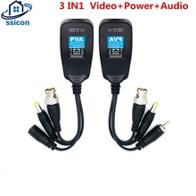 『Transmission & Cables!!!』- 10 Pairs 5MP Video Power Balun BNC Audio
to RJ45 Connector HD-CVI/TVI/AHD Transceiver For CCTV Surveillance
Camera System