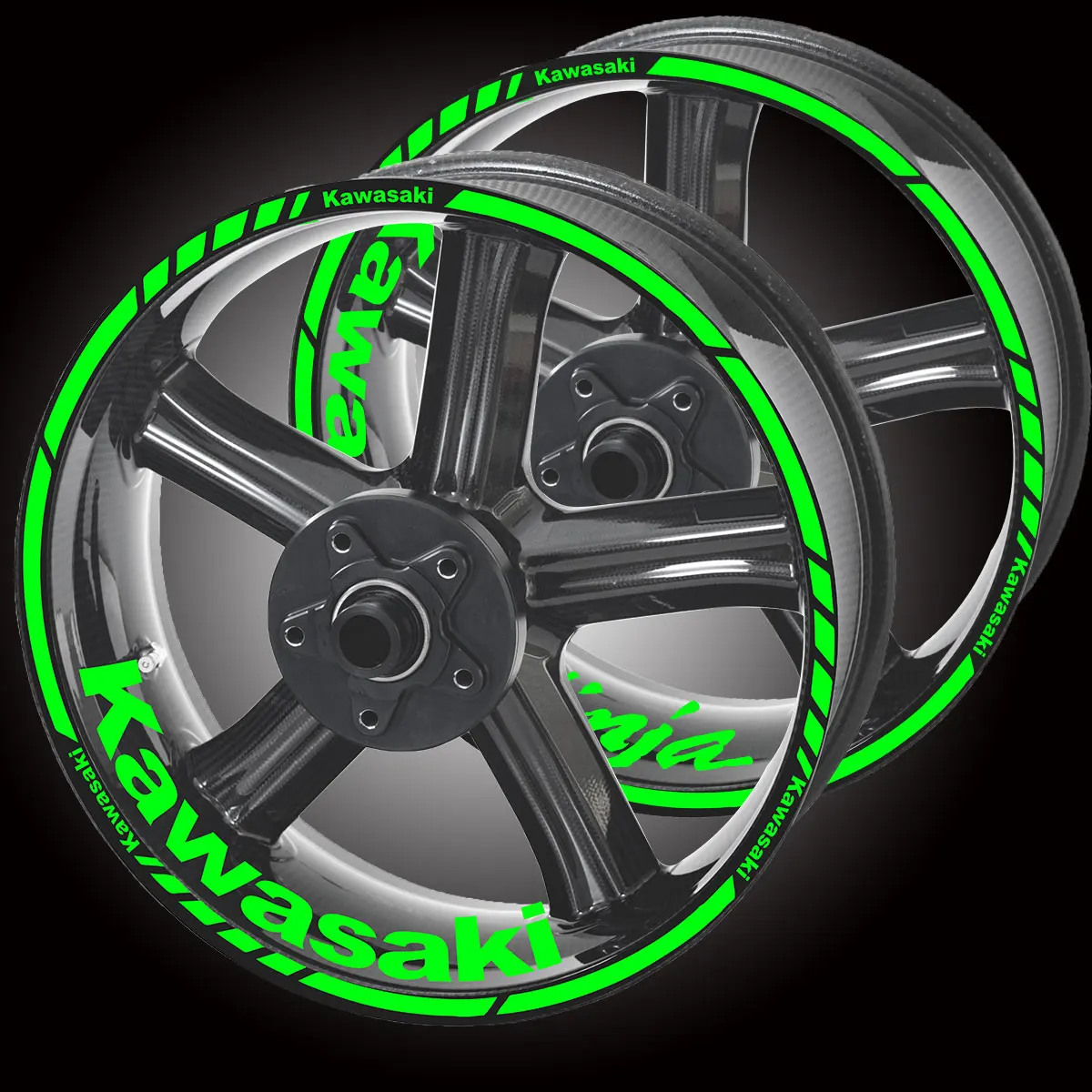 Виниловые светоотражающие наклейки на колеса мотоцикла обода логотип для Kawasaki