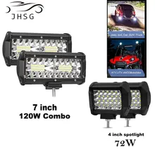 

4" 7" 72W 120W Combo LED Fog Lights for Cars 12V 24V LED Work Flood Light LED Bar for Offroad Tractor Truck 4x4 SUV LED Lightbar