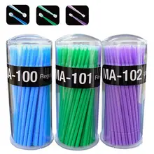 100 шт маленькие одноразовые Микро Кисти для наращивания ресниц, индивидуальные аппликаторы для макияжа, инструменты для удаления туши, тампоны