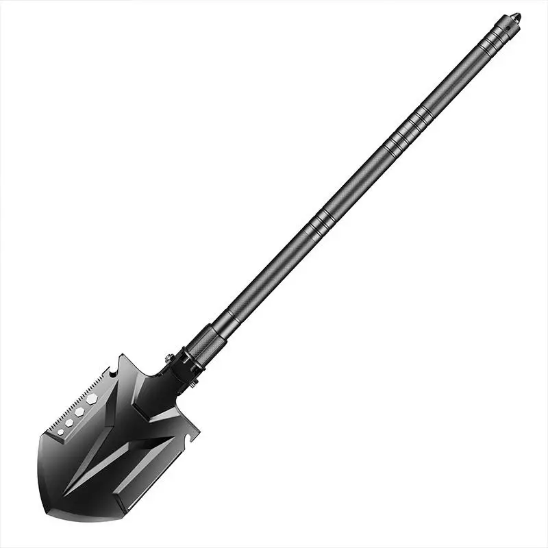 AMKOY 84 см запатентованная наружная Лопата для выживания тактическая многофункциональная лопата складные инструменты садовое снаряжение для кемпинга армейский инструмент - Цвет: Black 102cm